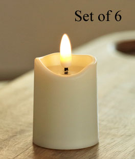 Set of 6 Ivory Votive Candles 2 x 3 - Timer