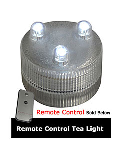Remote Control TeaLight Candle - 3 White LED Bulbs - Acolyte 08541