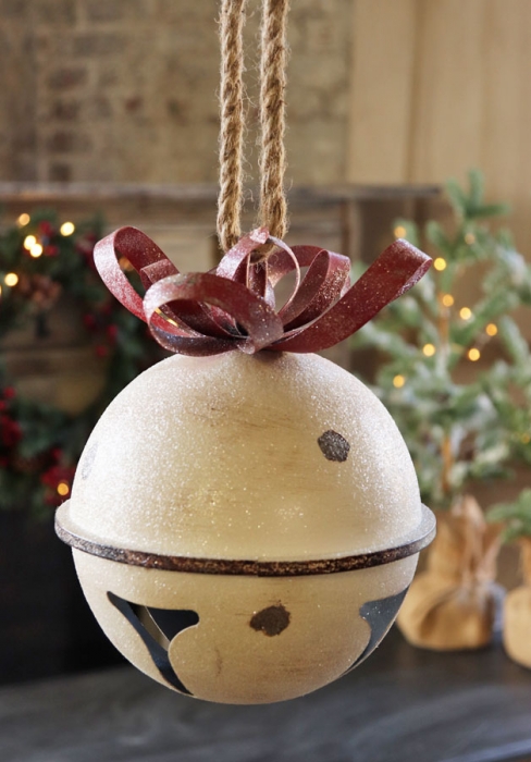 7 x 9” Antique Finish Metal Jingle Bell Ornament - Decorator's Warehouse
