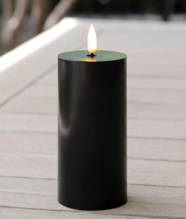 Black Outdoor Flameless Candles Set of 3 - Timer