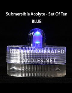 Blue Waterproof Tea Light - Box Of 10