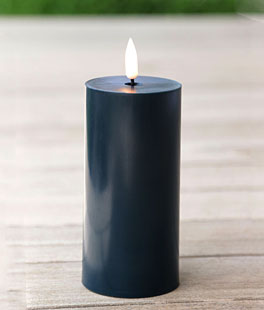 Dark Blue Outdoor Flameless Candles Set of 3 - Timer