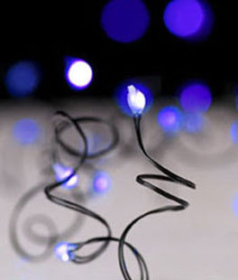 18 Blue LED Mini Lights on Flexible Wire - 6 Hour Timer