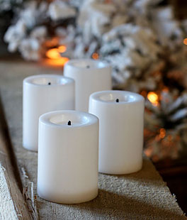 4 Pack 1.75 Inch  White Economy Flameless Votive Candle