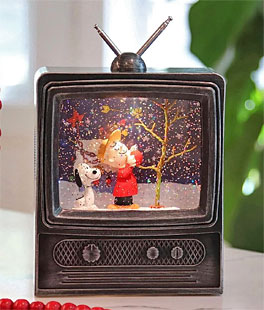 Snoopy and Charlie Brown's Christmas Tree TV Lighted Water Lantern - Musical