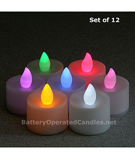Flameless Color Changing LED  Battery Operated - Set of 12