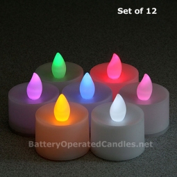 Flameless Color Changing LED  Battery Operated - Set of 12