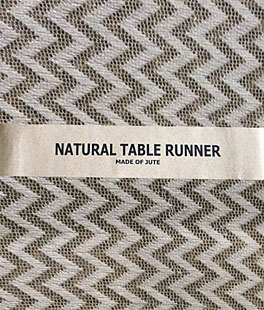 Chevron Table Runner 14 Inch x 72 Inch - Natural Jute