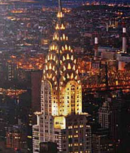 New York Chrysler Building Lighted Canvas Art - 19.5 x 19.5
