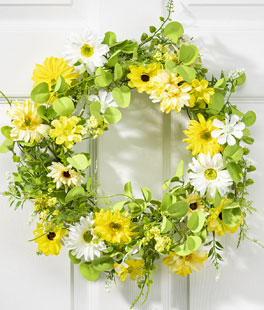 Daisy Floral Wreath - 20 Inch