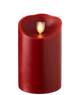 Moving Flame Red Candle Battery Operated 3.5 x 5 Timer - Remote Ready