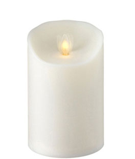 Moving Flame White Candle Battery Operated 3.5 x 5 - Timer - Remote Ready