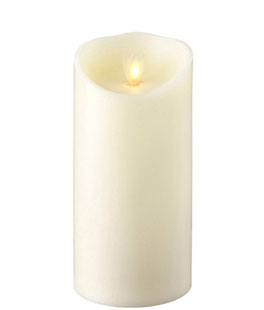 Moving Flame Ivory Candle Battery Operated 3.5 x 7 Timer - Remote Ready