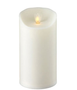 Moving Flame White Candle Battery Operated 3.5 x 7 - Timer - Remote Ready