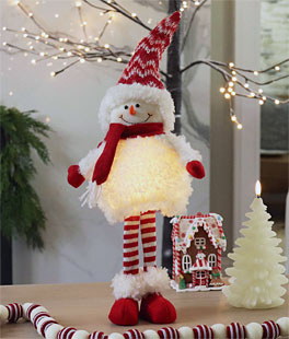 Battery Operated Lighted Snowman Figurine 20 Inch