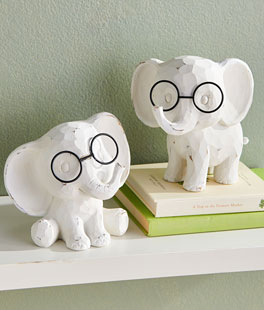 10.25 Inch Set of 2 Elephant With Glasses Decorative Figurine From RAZ - New 2025