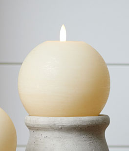 Fia Wick 5" Round Ivory Flameless Candle - Remote Ready