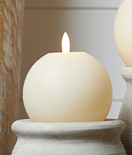 Fia Wick 4" Round Ivory Flameless Candle - Remote Ready