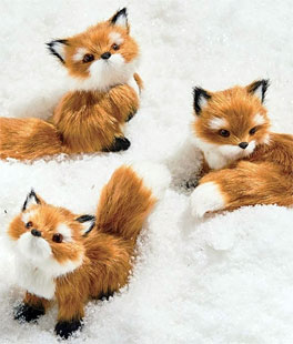 Red Fox Ornaments Set of 3 Assorted - 4 Inch