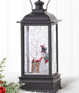 8.75 Inch Frosty's Tree Farm Musical Lighted Water Lantern