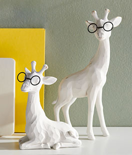 10.25 Inch Set of 2 Giraffe With Glasses Decorative Figurine From RAZ - New 2025