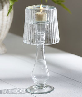 Clear Glass Lamp Candle Holder 10.5 Inch Tall - NEW 2024