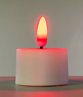 Glowing Wick Flameless Tealights - Red LED (Set of 12)