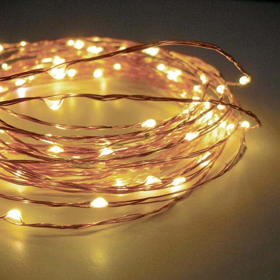 120 Warm White LED String Lights Wire-Electric