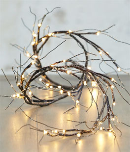 6 Foot Electric Lighted Iced Willow Garland - 48 Lights