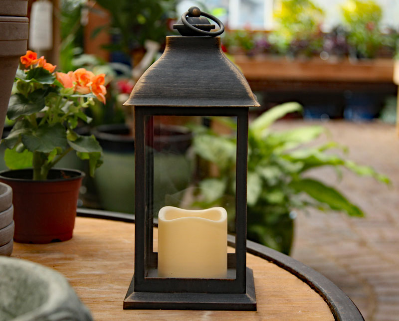 Decorative Candle Lanterns Indoor Outdoor Lantern, 12 Inch Battery Operated  Lantern Decorative, Dark Brown Bronze Outdoor Lanterns for Patio