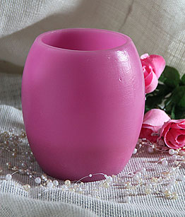 Large 6.5 Inch Pink Battery Operated  Hurricane Scented Flameless Candle