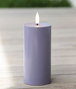 Lavender Purple Outdoor Flameless Candles Set of 3 - Timer
