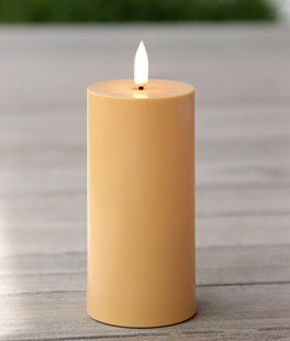Yellow Outdoor Flameless Candles Set of 3 - Timer