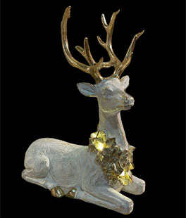 Lighted Holiday Deer Figurines Set of 2 Assorted - NEW 2024