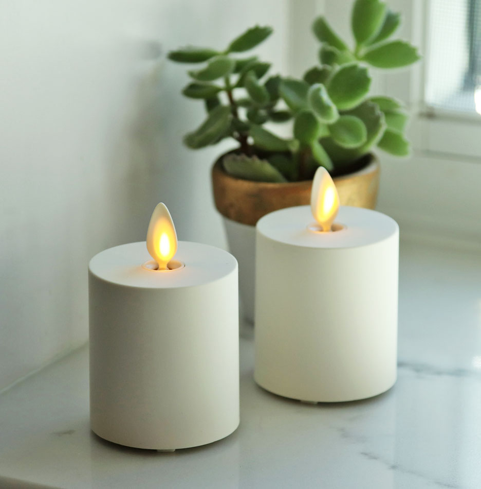 Matchless Candle Co 2 Inch Diameter Moving Flame Votives - Set of 2