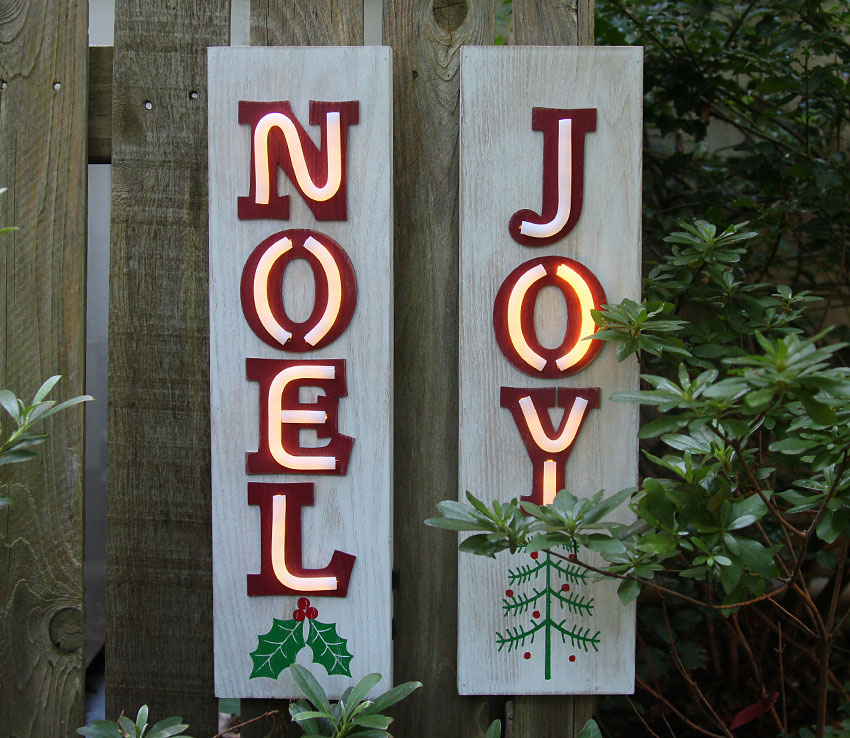 Neon Lighted Wood Christmas Wall Hanging Noel - 19.5 Inch