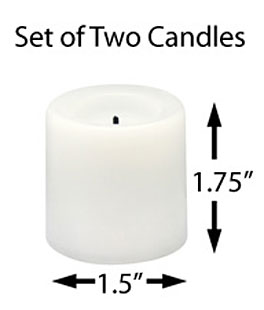 1.75 Inch Votive 2 Pack White Candle Impressions Wax Battery Operated Candle