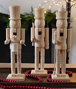 15.5 Inch Tall Wooden Nutcracker Figurines - Set of 3 Assorted