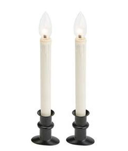 Adjustable Window Candles Onyx Set of 2 - Slim Fit Base - Remote Control