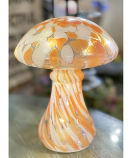 9 Inch Lighted Glass Mushroom Battery Operated - New 2025