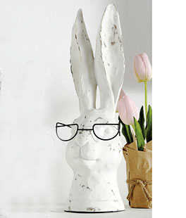 13.75 Inch Resin  Rabbit With Glasses Decorative Figurine by RAZ