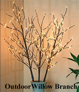 Outdoor 39 Inch Lighted Branch With 96 Warm White Lights - Twinkle or Steady