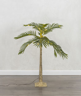 4 Foot Electric Lighted Palm Tree - 55 Warm White Micro Lights With Outdoor Adaptor