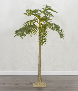 5 Foot Electric Lighted Palm Tree - 89 Warm White Micro Lights With Outdoor Adaptor