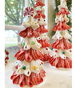 Set of 3 Clay Dough Holiday Peppermint Candy Trees - NEW 2024