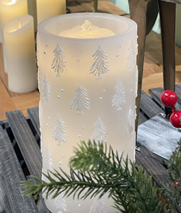 Pine Tree Aquaflame Fountain Candle - Remote Control Included