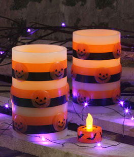 Set of 2 Flameless Halloween Candles - 3 x 5 Inch