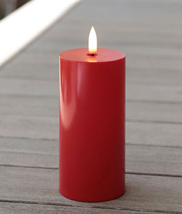 Red Outdoor Flameless Candles Set of 3 - Timer
