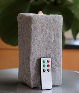 7 Inch Wax Aquaflame Rock Fountain Candle - Remote Control  Included