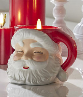 Ceramic Santa With Flameless Candle 4 Inch